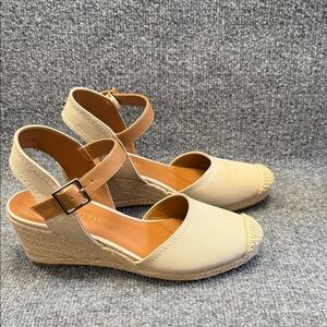 Tommy Hilfiger Nilsa Natural Canvas Espadrille Wedge Sandals